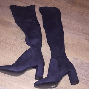 New without tags! Navy Blue Suede Over Knee Boots